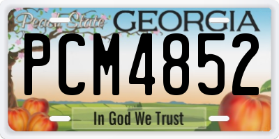 GA license plate PCM4852