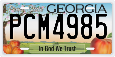 GA license plate PCM4985
