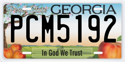 GA license plate PCM5192
