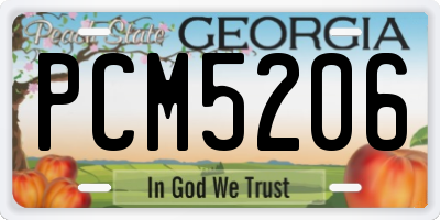 GA license plate PCM5206