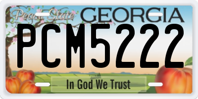 GA license plate PCM5222