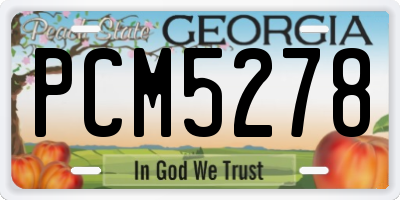 GA license plate PCM5278