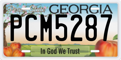 GA license plate PCM5287
