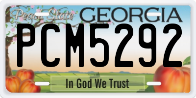 GA license plate PCM5292