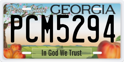 GA license plate PCM5294
