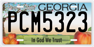 GA license plate PCM5323