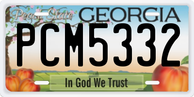 GA license plate PCM5332