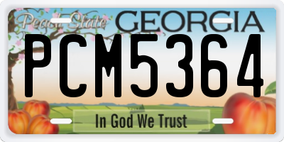 GA license plate PCM5364