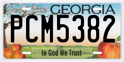 GA license plate PCM5382