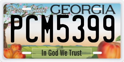 GA license plate PCM5399
