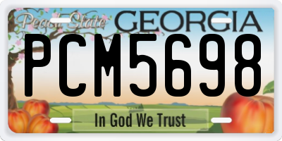 GA license plate PCM5698