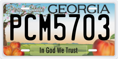 GA license plate PCM5703