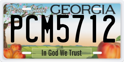 GA license plate PCM5712