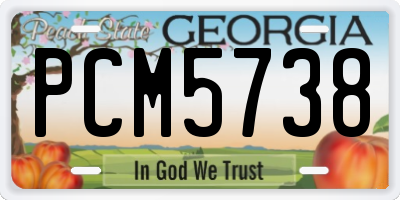 GA license plate PCM5738