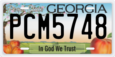 GA license plate PCM5748