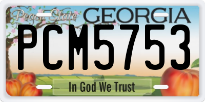 GA license plate PCM5753