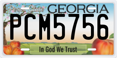 GA license plate PCM5756