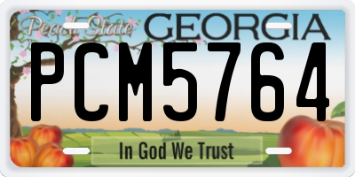 GA license plate PCM5764