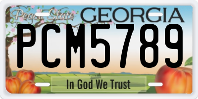 GA license plate PCM5789