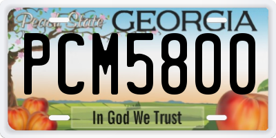 GA license plate PCM5800