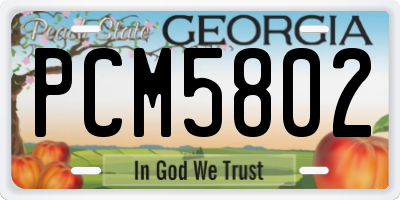 GA license plate PCM5802