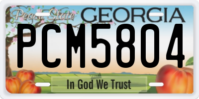 GA license plate PCM5804