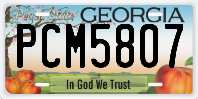 GA license plate PCM5807