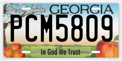 GA license plate PCM5809