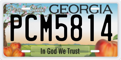 GA license plate PCM5814