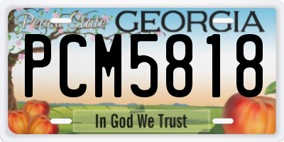 GA license plate PCM5818
