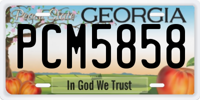 GA license plate PCM5858