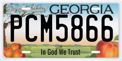 GA license plate PCM5866