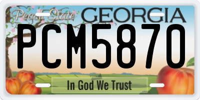GA license plate PCM5870