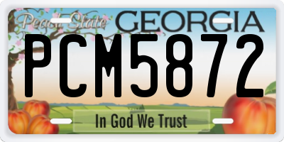 GA license plate PCM5872