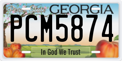 GA license plate PCM5874