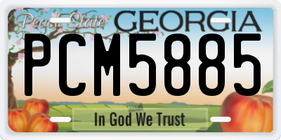 GA license plate PCM5885