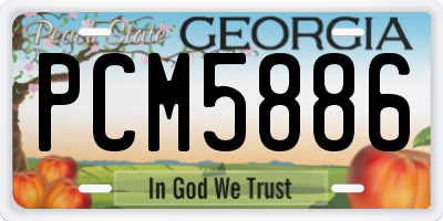 GA license plate PCM5886