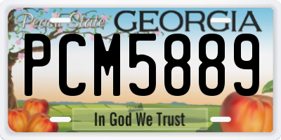 GA license plate PCM5889