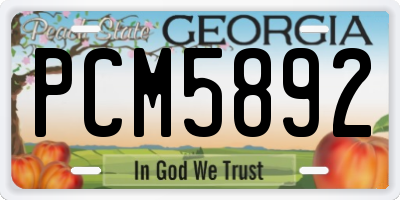 GA license plate PCM5892