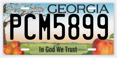 GA license plate PCM5899