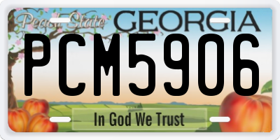 GA license plate PCM5906