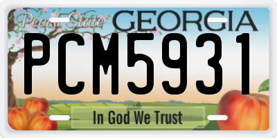 GA license plate PCM5931