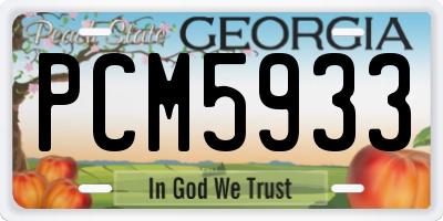 GA license plate PCM5933