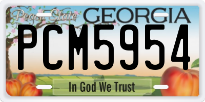 GA license plate PCM5954
