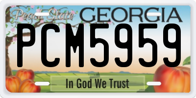 GA license plate PCM5959