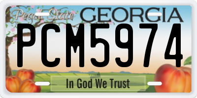 GA license plate PCM5974