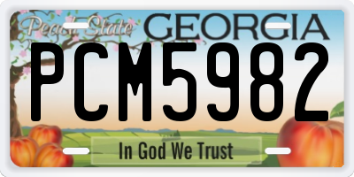 GA license plate PCM5982