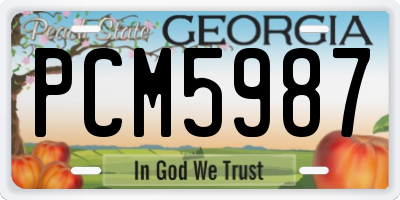 GA license plate PCM5987