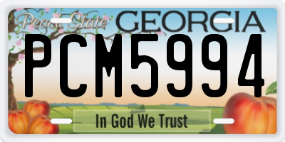 GA license plate PCM5994