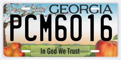 GA license plate PCM6016